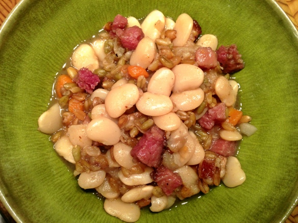 Lima Beans with Ham and Freekeh