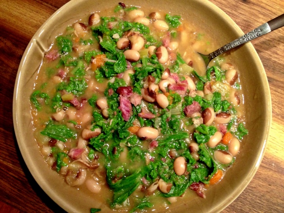 Yellow Eyed Bean and Mustard Greens Soup