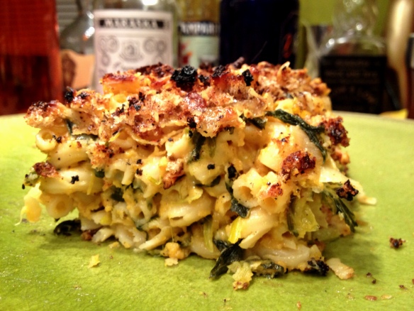 Butternut Mac and Cheese with Winter Greens