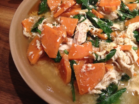 Chicken Sweet Potato Spinach Soup